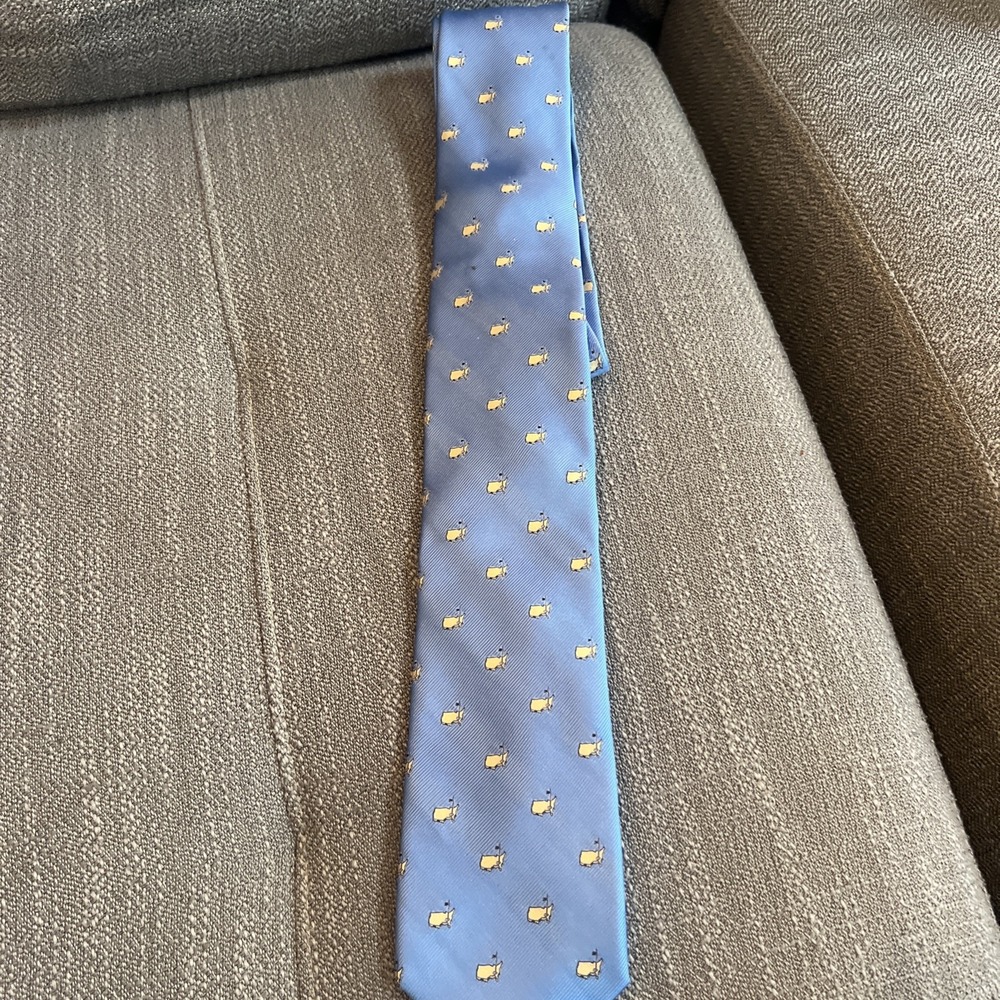 The Masters Vintage Silk Men's Tie Blue And Tan Preowned